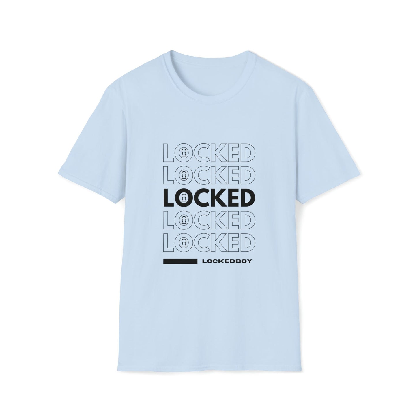 T-Shirt Light Blue / S LOCKED Inspo (black text) - Chastity Shirts by LockedBoy Athletics LEATHERDADDY BATOR
