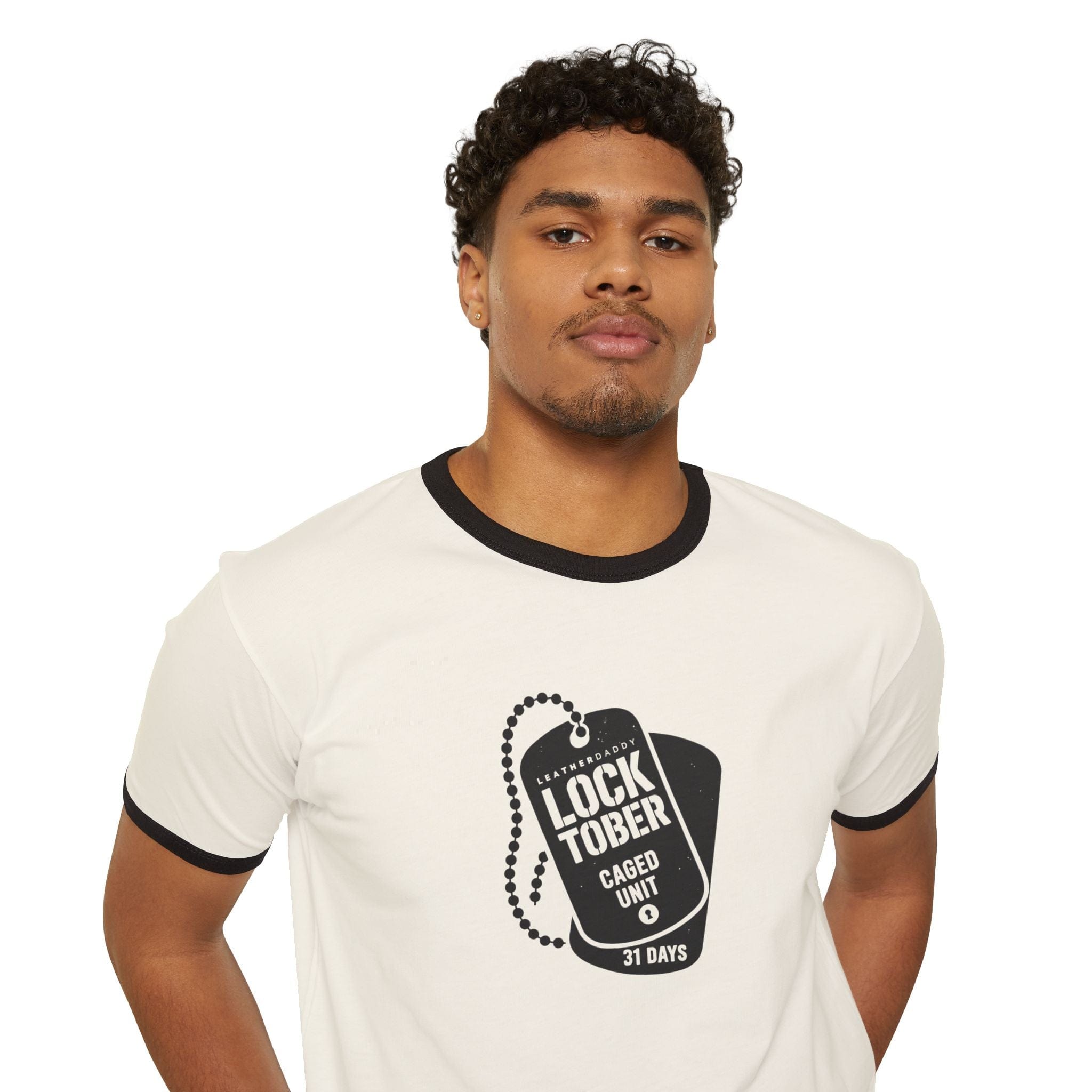 T-Shirt Locktober 2025 Military Ringer Tee – Bold Chastity Merch for Kinky Gear Lovers LEATHERDADDY BATOR