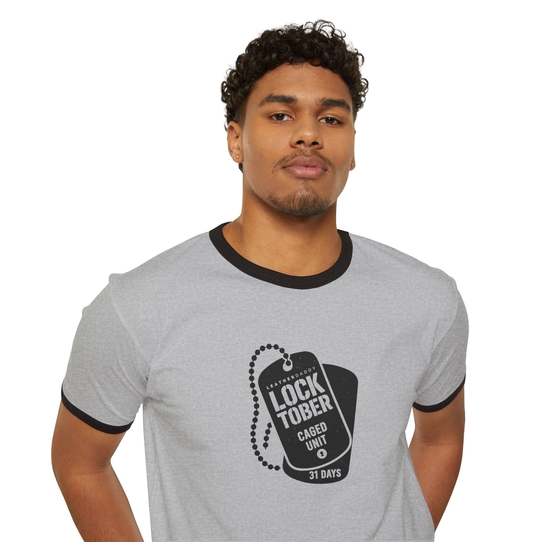 T-Shirt Locktober 2025 Military Ringer Tee – Bold Chastity Merch for Kinky Gear Lovers LEATHERDADDY BATOR