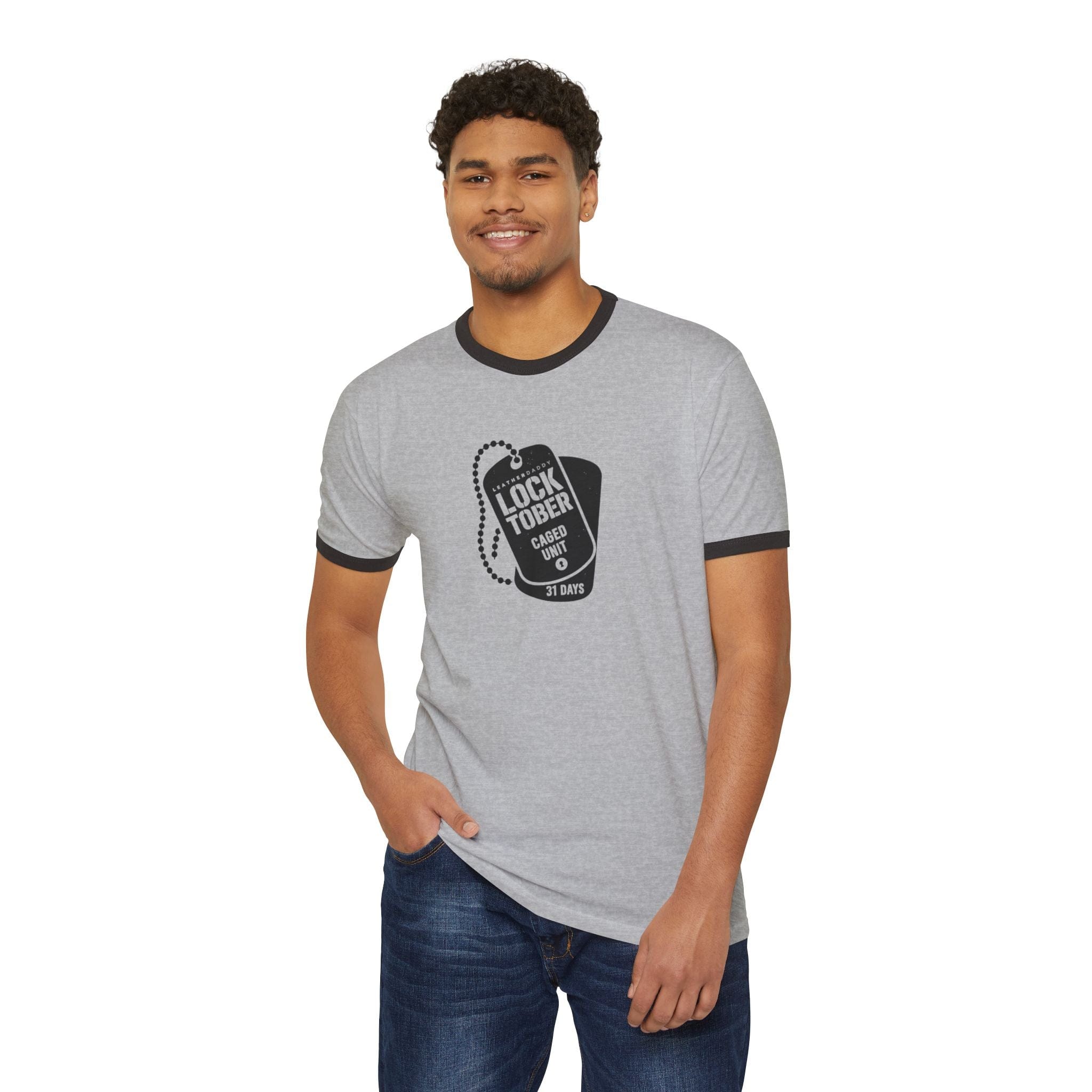 T-Shirt Locktober 2025 Military Ringer Tee – Bold Chastity Merch for Kinky Gear Lovers LEATHERDADDY BATOR