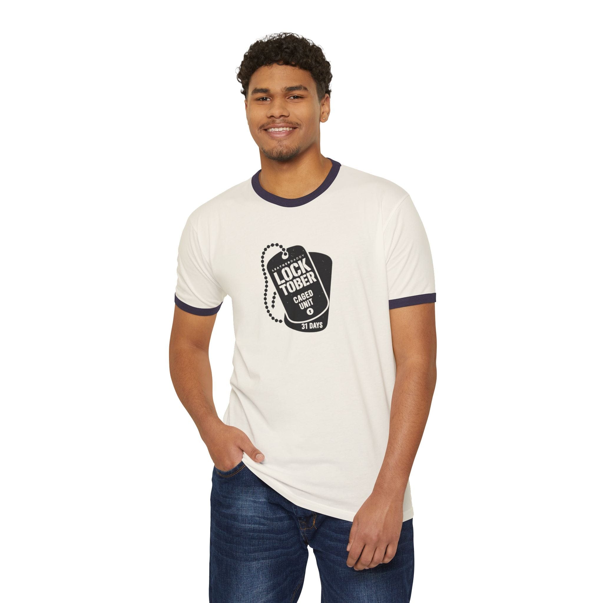 T-Shirt Locktober 2025 Military Ringer Tee – Bold Chastity Merch for Kinky Gear Lovers LEATHERDADDY BATOR
