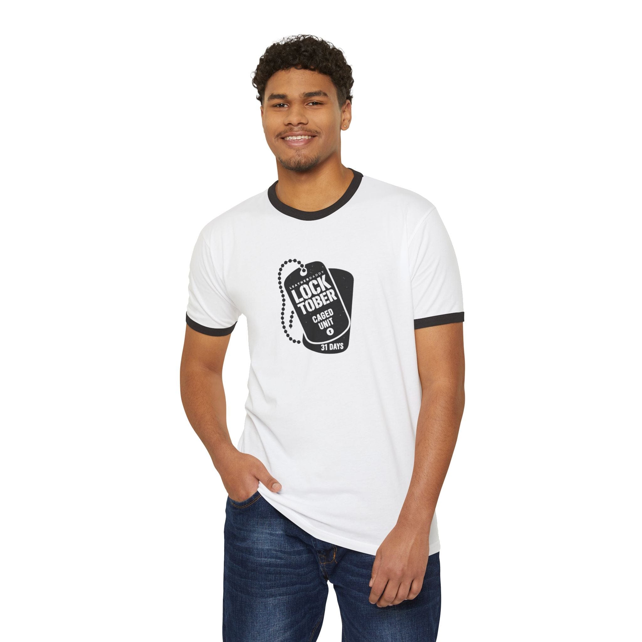 T-Shirt Locktober 2025 Military Ringer Tee – Bold Chastity Merch for Kinky Gear Lovers LEATHERDADDY BATOR