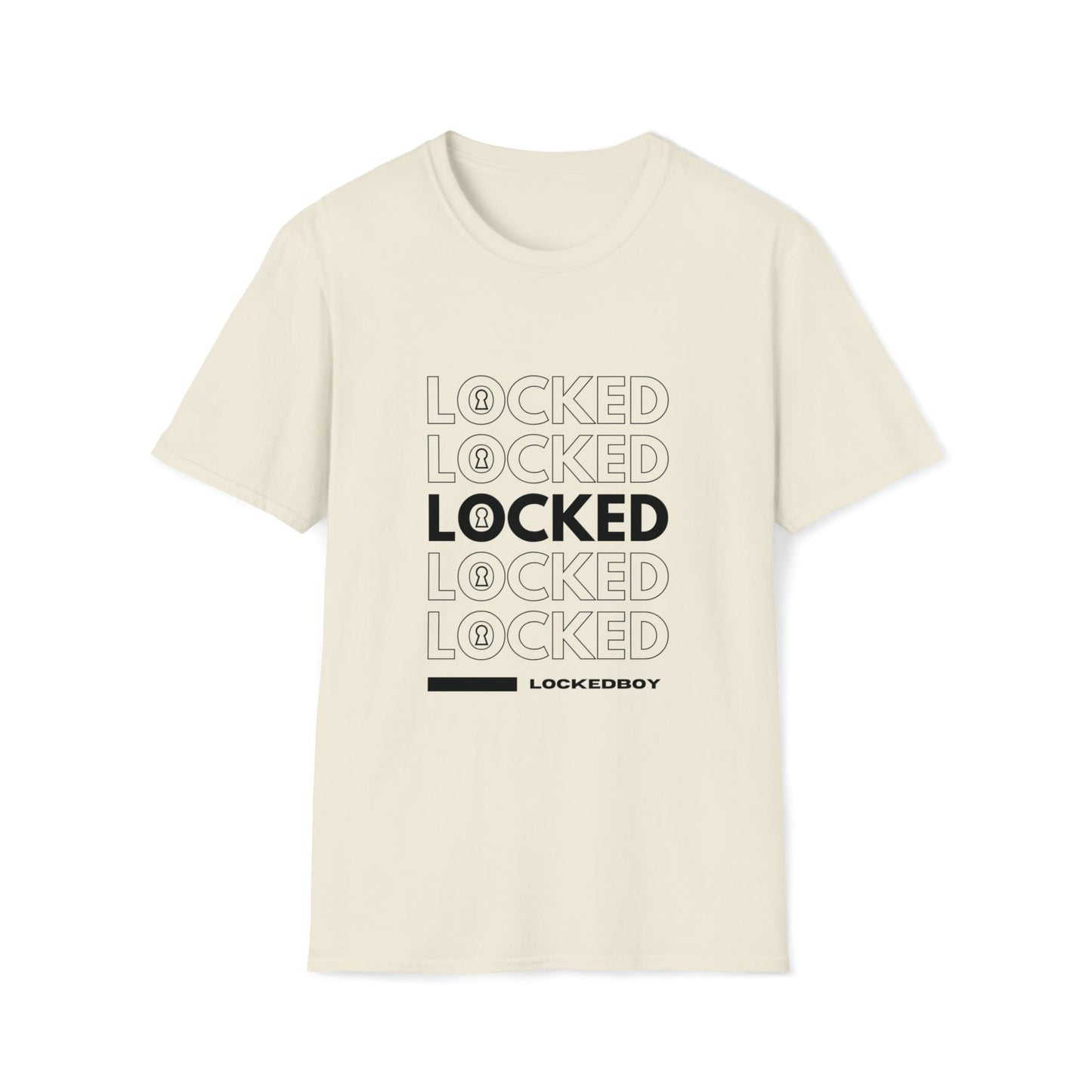 T-Shirt Natural / S LOCKED Inspo (black text) - Chastity Shirts by LockedBoy Athletics LEATHERDADDY BAT