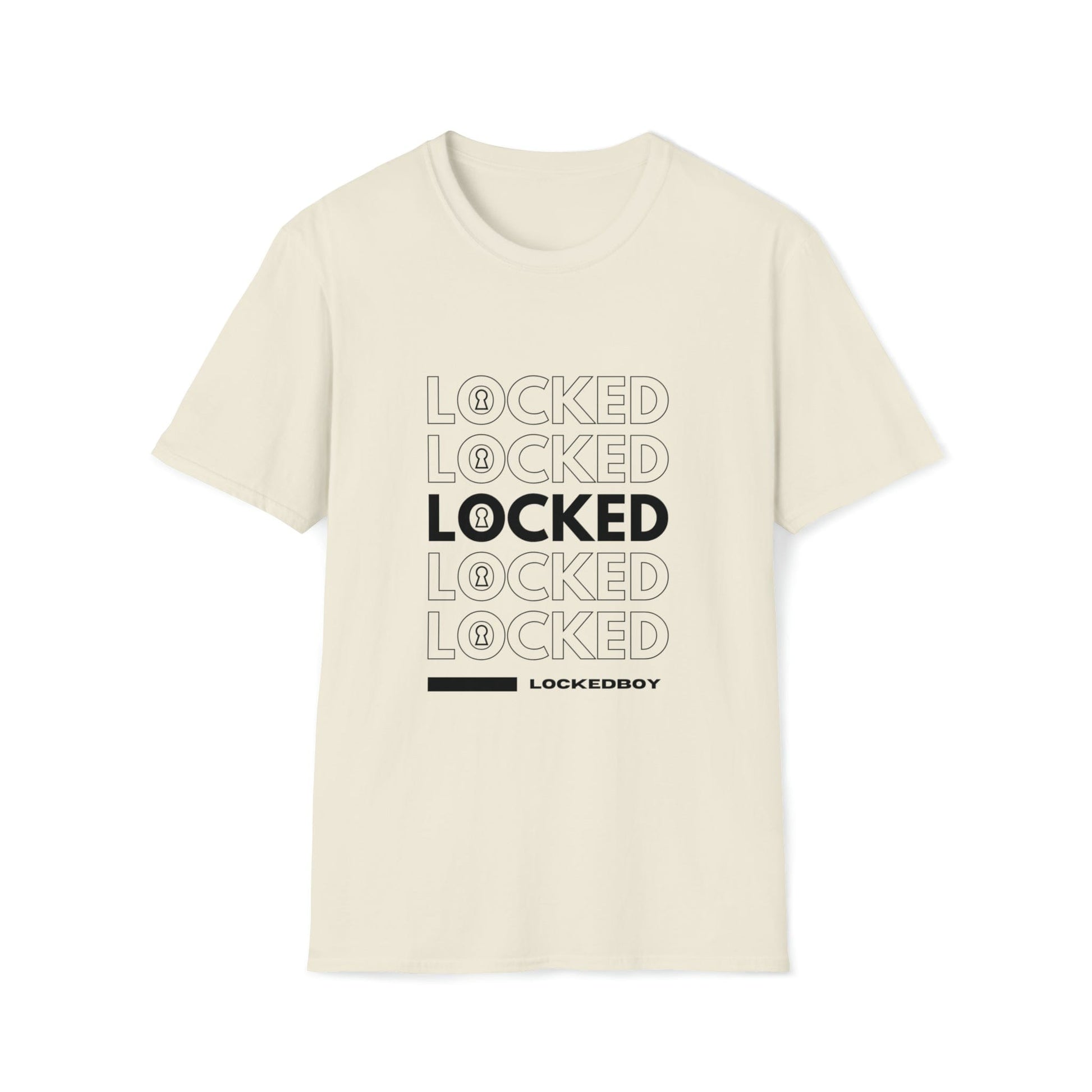 T-Shirt Natural / S LOCKED Inspo (black text) - Chastity Shirts by LockedBoy Athletics LEATHERDADDY BATOR