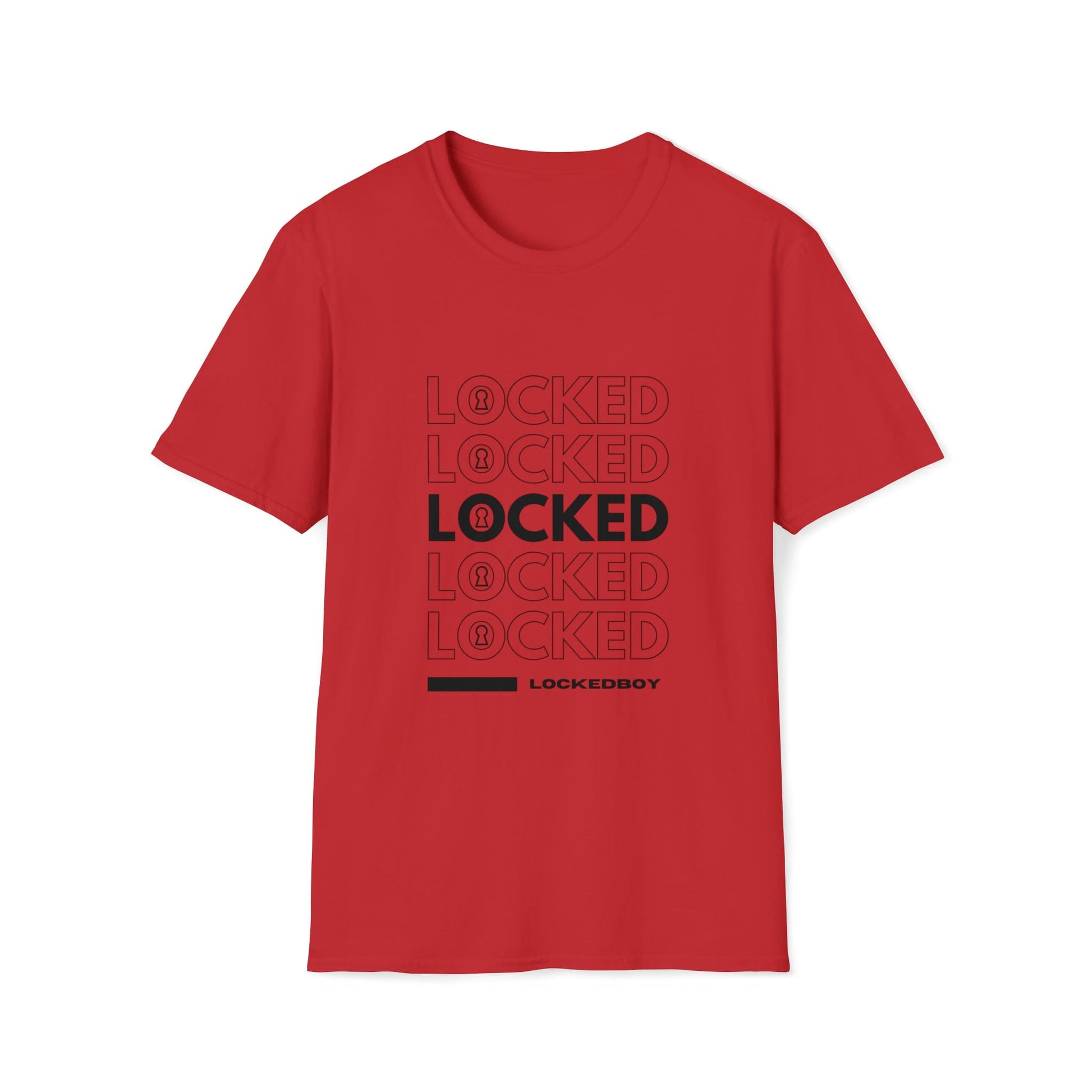 T-Shirt Red / S LOCKED Inspo (black text) - Chastity Shirts by LockedBoy Athletics LEATHERDADDY BATOR