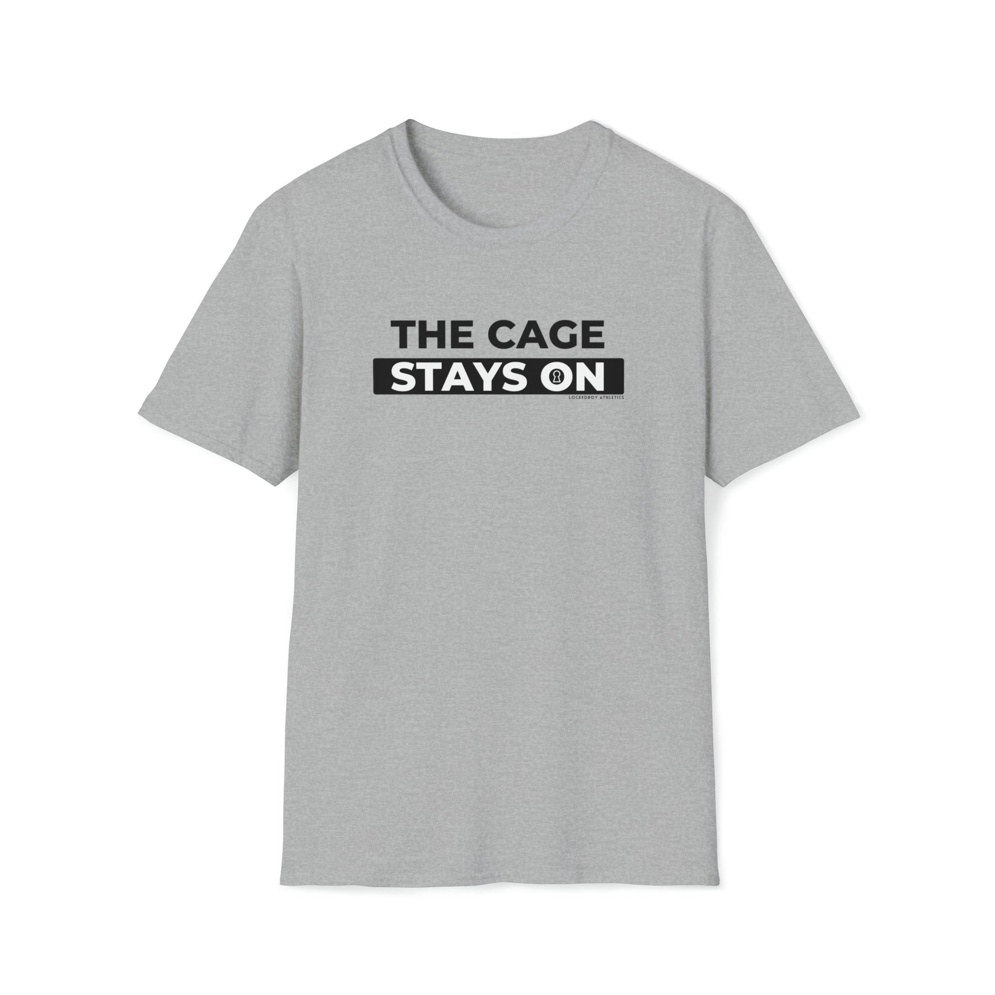 T-Shirt Sport Grey / S Cage Stays On - Lockedboy Athletics Chastity Tshirt LEATHERDADDY BATOR