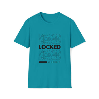 T-Shirt Tropical Blue / S LOCKED Inspo (black text) - Chastity Shirts by LockedBoy Athletics LEATHERDADDY BATOR