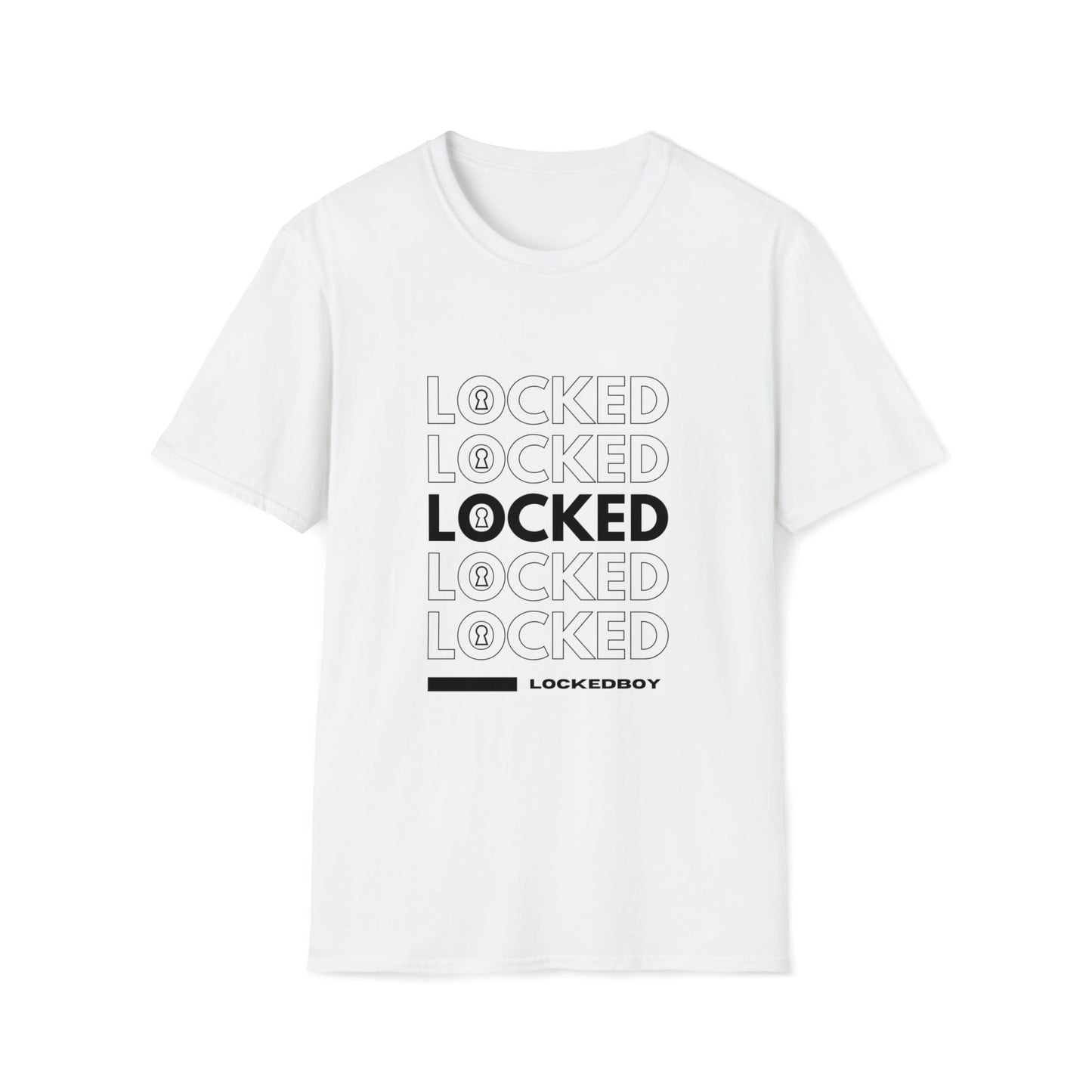 T-Shirt White / S LOCKED Inspo (black text) - Chastity Shirts by LockedBoy Athletics LEATHERDADDY BATOR