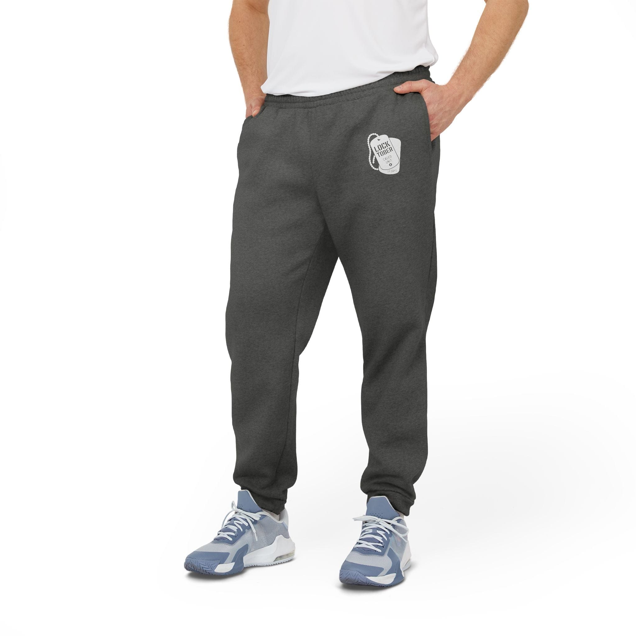 Trousers Locktober Caged Unit Adidas Joggers – Grey Sweatpants Season with a Visible Cage Line LEATHERDADDY BATOR