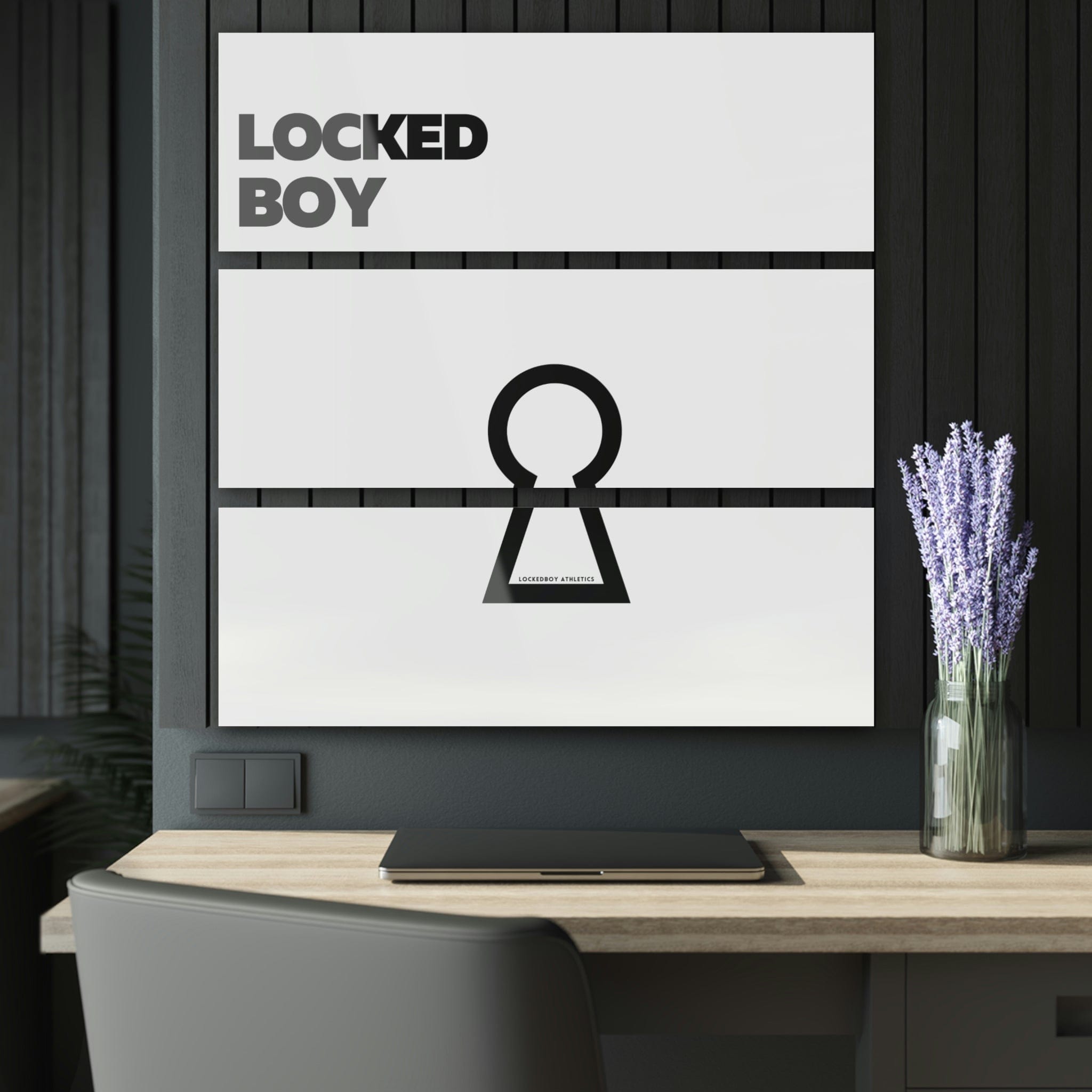 Home Decor 36" x 12" (Horizontal) / 0.25'' LockedBoy Triptych LEATHERDADDY BATOR